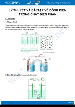 Tổng hợp lý thuyết và bài tập về Dòng điện trong chất điện phân môn Vật Lý 11 năm 2020