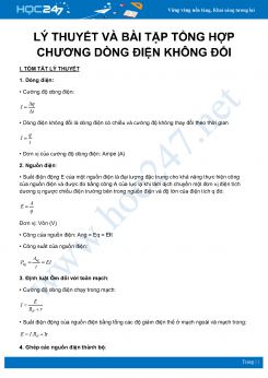 Lý thuyết và bài tập tổng hợp chương Dòng điện không đổi môn Vật Lý 11 năm 2020