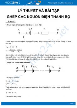 Tổng hợp lý thuyết và bài tập Ghép các nguồn điện thành bộ môn Vật Lý 11 năm 2020