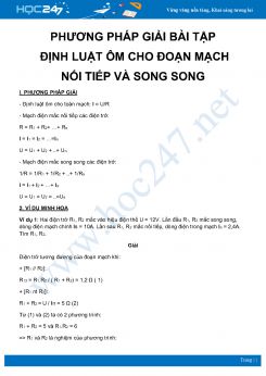 Phương pháp giải bài tập Định luật Ôm cho đoạn mạch nối tiếp và song song môn Vật Lý 11 năm 2020