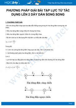 Phương pháp giải bài tập Lực từ tác dụng lên 2 dây dẫn song song môn Vật Lý 11 năm 2020