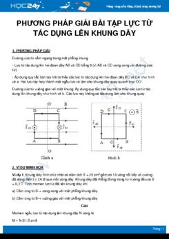 Phương pháp giải bài tập Lực từ tác dụng lên khung dây dẫn môn Vật Lý 11 năm 2020