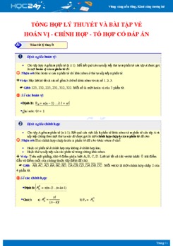 Tổng hợp lý thuyết và bài tập về Hoán vị - chỉnh hợp - tổ hợp Toán 11 có đáp án