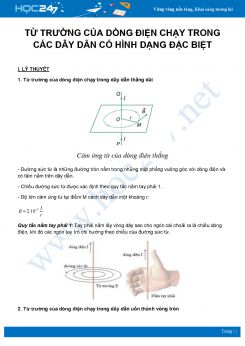 Lý thuyết và bài tập về Từ trường của dòng điện chạy trong các dây dẫn có hình dạng đặc biệt môn Vật Lý 11