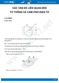 Tổng ôn các vấn đề liên quan đến Từ thông và Cảm ứng điện từ môn Vật Lý 11 năm 2020