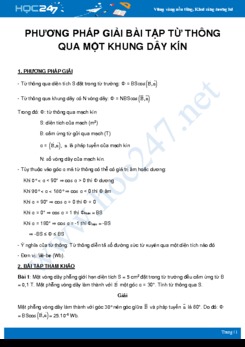 Phương pháp giải bài tập Từ thông qua một khung dây kín môn Vật Lý 11 năm 2020