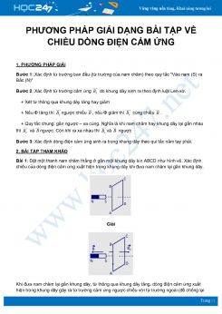 Phương pháp giải bài tập về Chiều dòng điện cảm ứng môn Vật Lý 11 năm 2020