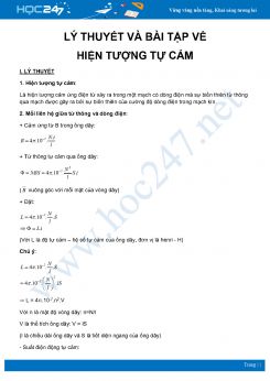 Tổng hợp lý thuyết và bài tập về hiện tượng tự cảm môn Vật Lý 11 năm 2020