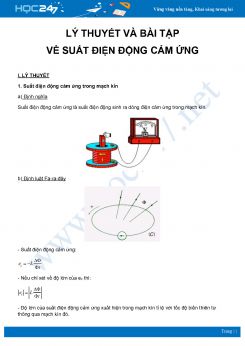 Tổng hợp lý thuyết và bài tập về Suất điện động cảm ứng môn Vật Lý 11 năm 2020