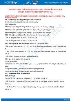 Phương pháp giải một số dạng toán về hàm ẩn, hàm hợp luyện thi tốt nghiệp THPT quốc gia