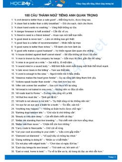 100 thành ngữ Tiếng Anh quan trọng