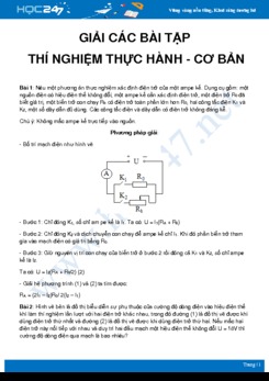 Hướng dẫn giải dạng bài tập Thí nghiệm thực hành - Cơ bản môn Vật Lý 9 năm 2020