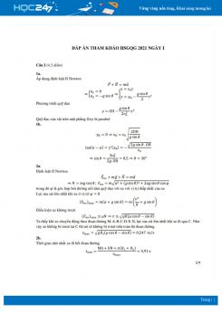 Đáp án đề thi HSG QG môn Vật Lý năm 2020-2021 - Ngày thi thứ nhất (25/12)