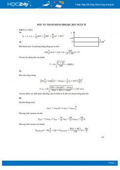 Đáp án đề thi HSG QG môn Vật Lý năm 2020-2021 - Ngày thi thứ hai (26/12)