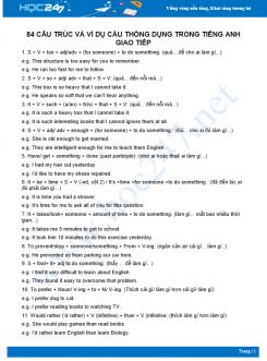 85 cấu trúc và ví dụ thông dụng trong Tiếng Anh giao tiếp