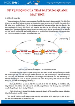 Lý thuyết và bài tập ôn tập Sự vận động của Trái Đất xung quanh Mặt Trời Địa lí 10
