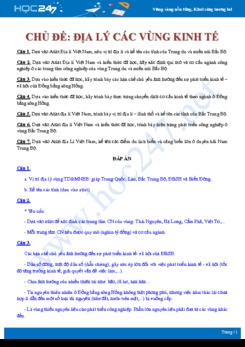 Câu hỏi tự luận nhận biết Địa lí các vùng kinh tế Bắc Bộ, duyên hải Nam Trung Bộ Địa lí 12