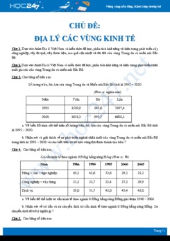 Câu hỏi tự luận vận dụng Địa lí các vùng kinh tế Bắc Bộ, duyên hải Nam Trung Bộ Địa lí 12