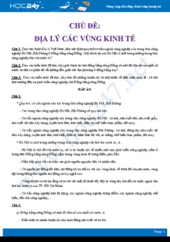 Hướng dẫn giải bài tập tự luận Địa lí các vùng kinh tế Bắc Bộ, duyên hải Nam Trung Bộ Địa lí 12