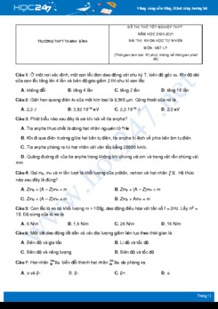 Bộ 5 đề thi thử THPT QG năm 2021 môn Vật Lý có đáp án