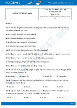 Bộ 5 đề thi thử THTP QG năm 2021 Trường THPT Bùi Hữu Nghĩa có đáp án