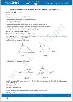 Phương pháp giải bài tập chủ đề Tổng ba góc của một tam giác Toán 7