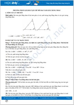 Phương pháp giải bài tập chủ đề Hai tam giác bằng nhau Toán 7