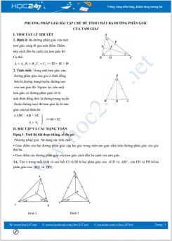 Phương pháp giải bài tập chủ đề Tính chất ba đường phân giác của tam giác Toán 7