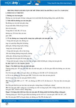 Phương pháp giải bài tập chủ đề Tính chất ba đường cao của tam giác Toán 7