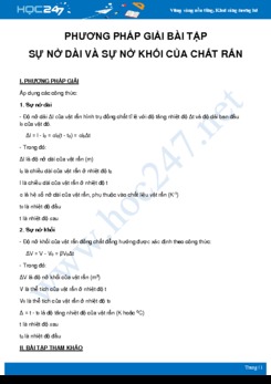 Phương pháp giải bài tập về Sự nở dài và Sự nở khối của chất rắn môn Vật lý 10