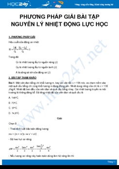 Phương pháp giải bài tập về Nguyên lý nhiệt động lực học môn Vật Ly 10
