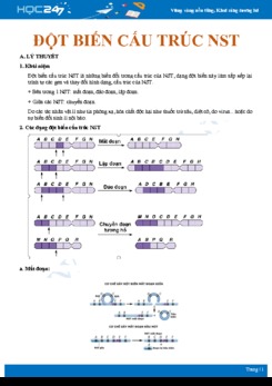 Lý thuyết và bài tập ôn tập Đột biến cấu trúc NST Sinh học 12