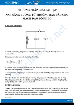 Phương pháp giải bài tập Nạp năng lượng Từ trường ban đầu cho mạch dao động LC