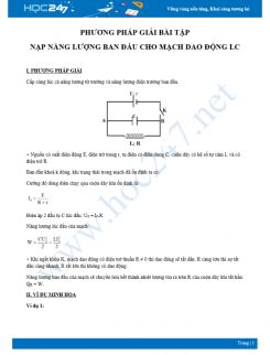 Phương pháp giải bài tập Nạp năng lượng ban đầu cho mạch dao động LC môn Vật Lý 12