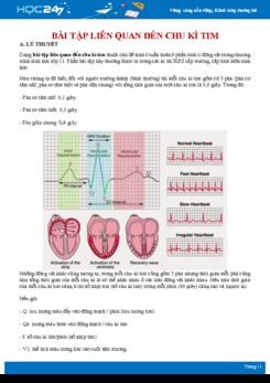Phương pháp giải dạng Bài tập liên quan đến chu kì tim Sinh học 11