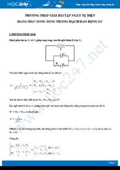 Phương pháp giải bài tập Ngắt tụ điện đang mắc song song trong mạch dao động LC
