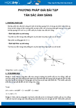 Phương pháp giải bài tập Tán sắc ánh sáng môn Vật Lý 12 năm 2021