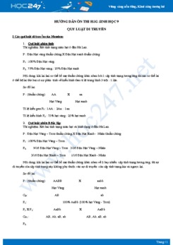 Hướng dẫn giải bài tập chủ đề Quy luật Di Truyền Sinh học 9 năm 2021