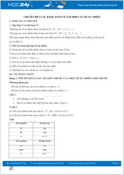 Chuyên đề các dạng toán về tập hợp các số tự nhiên Toán 6