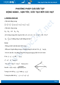 Phương pháp tính Động năng , vận tốc, góc tạo bởi các hạt trong phản ứng hạt nhân môn Vật Lý 12