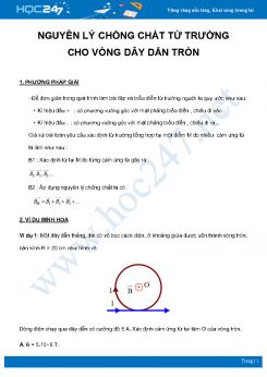 Phương pháp áp dụng Nguyên lý chồng chất từ trường cho vòng dây tròn môn Vật Lý 11