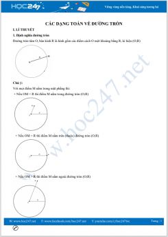 Các dạng toán về Đường tròn Toán 6