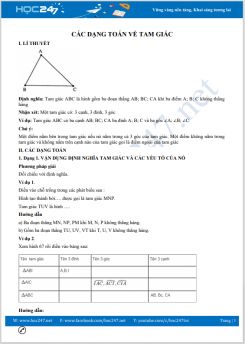 Các dạng toán về Tam giác Toán 6