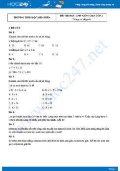 Bộ 5 đề chọn HSG năm 2021 môn Toán lớp 2 - Trường TH Điện Biên