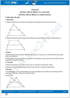 Chuyên đề Đường trung bình của tam giác, của hình thang Toán 8