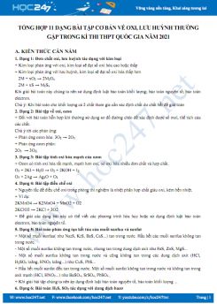 Tổng hợp 11 dạng bài tập cơ bản về Oxi, Lưu Huỳnh thường gặp trong kỳ thi THPT Quốc Gia năm 2021