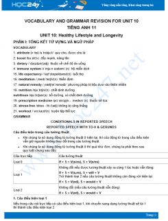 Vocabulary and Grammar Revision for Unit 10 Tiếng Anh 11