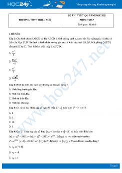 Bộ 4 đề thi thử THPT QG năm 2021 môn Toán - Trường THPT Triệu Sơn