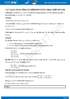 Các dạng toán tìm các điểm đối xứng nhau trên đồ thị