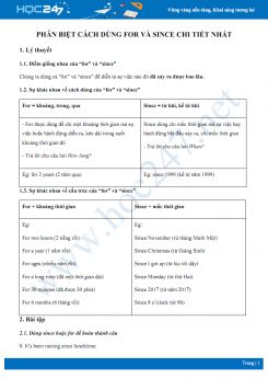 Phân biệt cách dùng For và Since chi tiết nhất